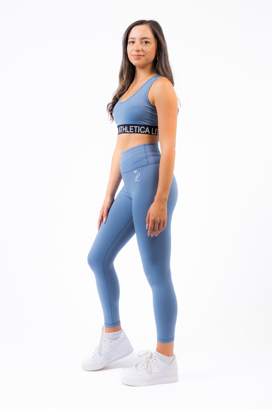 LIVELITE Athletica Flawless Luxury women's high-waist leggings Sea Blue — Canadian luxury activewear
